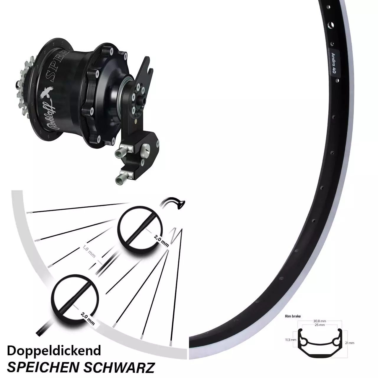 26 Zoll Rohloff Hinterrad Ryde Andra 40 Mit CC EX OEM2 Speedhub 1 26 Zoll Rohloff Hinterrad Ryde Andra 40 Mit CC EX OEM2 Speedhub