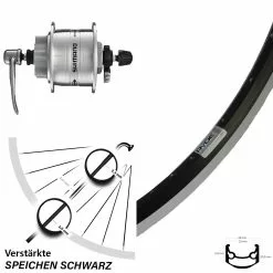 27,5 Zoll Shimano Nabendynamo DH-3D32-QR Disc 6-Loch Hohlachse Silbern Ryde Andra 35