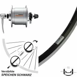 27,5 ZollRyde Andra 35 Nabendynamo Shimano Nexus DH-C3000-3N-QR Silbern Hohlachse