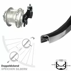 Hinterrad 26 Zoll Rohloff Speedhub CC EX Silbern Ryde Andra 30
