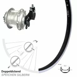 Hinterrad 26 Zoll Rohloff Speedhub CC EX Silbern Ryde Andra 40