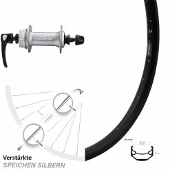 Vorderrad 26 Zoll Ryde Andra 40 Disc Shimano HB-M6000 Silbern