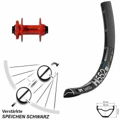 Dt-swiss 27,5+ Zoll Vorderrad XLC Evo Rot Mit DT Swiss H 552