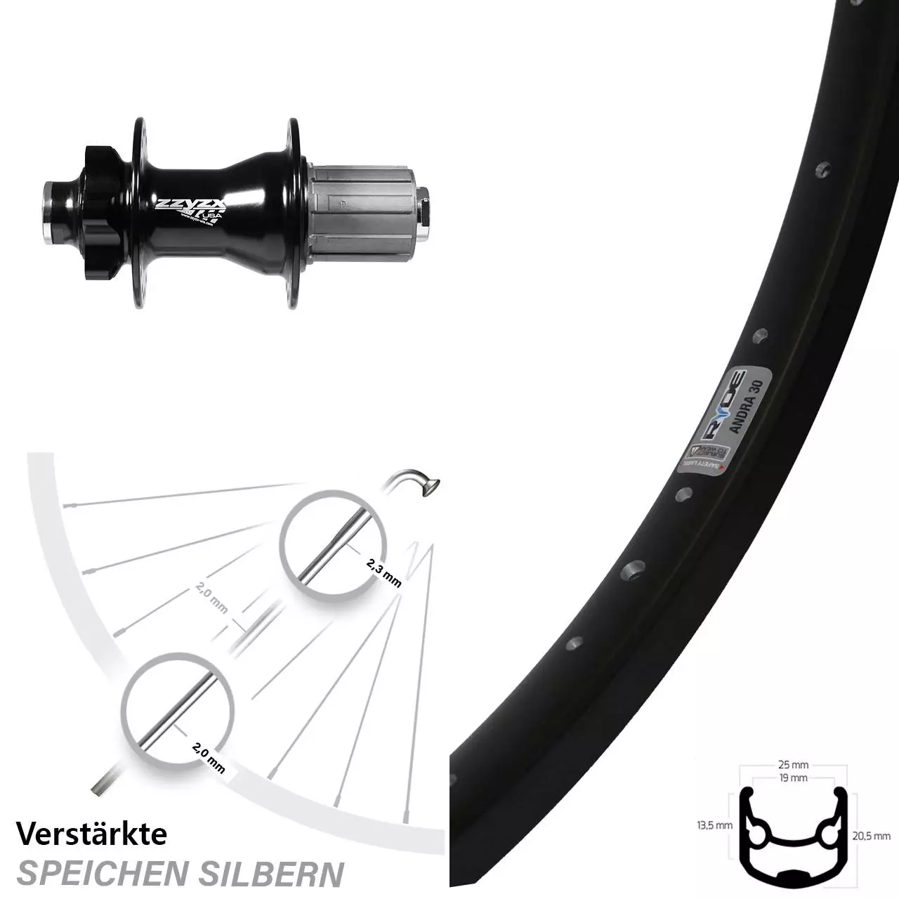 28 Zoll Hinterrad Ryde Andra 30 Disc Für Steckachse 10 X 135 Mm 1 28 Zoll Hinterrad Ryde Andra 30 Disc Für Steckachse 10 X 135 Mm