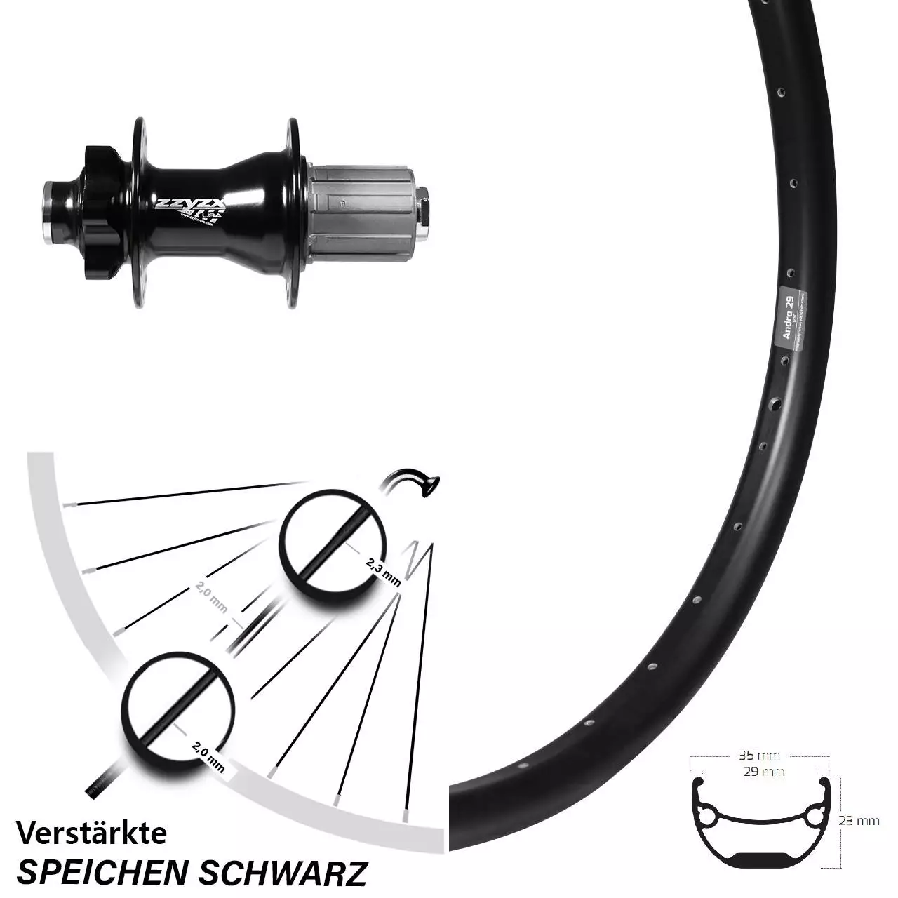 Hinterrad 10 X 135 Mm Steckachse Ryde Andra 29 Disc 29 Zoll 1 Hinterrad 10 X 135 Mm Steckachse Ryde Andra 29 Disc 29 Zoll