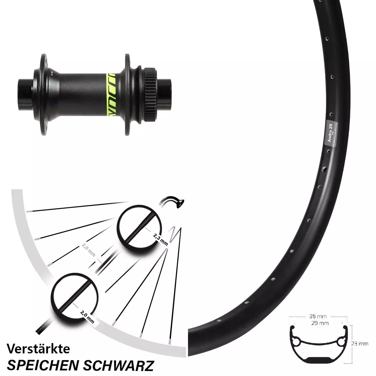Vorderrad 26 Zoll Ryde Andra 29 Steckachse 15 Mm Formula CL-71 Syncros 1 Vorderrad 26 Zoll Ryde Andra 29 Steckachse 15 Mm Formula CL-71 Syncros