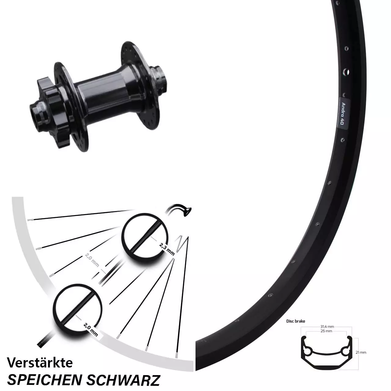 Vorderrad 26 Zoll Ryde Andra 40 Disc 15x100 Mm Formula DHDC-71 1 Vorderrad 26 Zoll Ryde Andra 40 Disc 15x100 Mm Formula DHDC-71