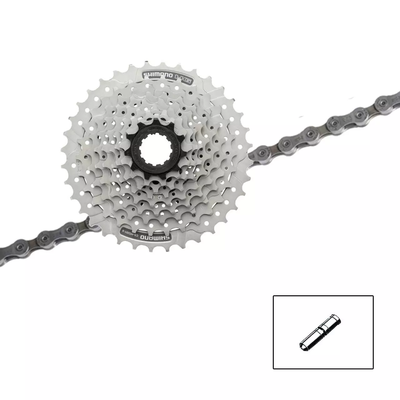 Shimano CS-HG93 Kassette HG-53 Kette 9-Fach Verschleissset 1 Shimano CS-HG93 Kassette HG-53 Kette 9-Fach Verschleissset