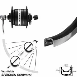 Fahrrad Nabendynamolaufrad Shimano DH-3N31 Ryde Andra 30 26 Zoll