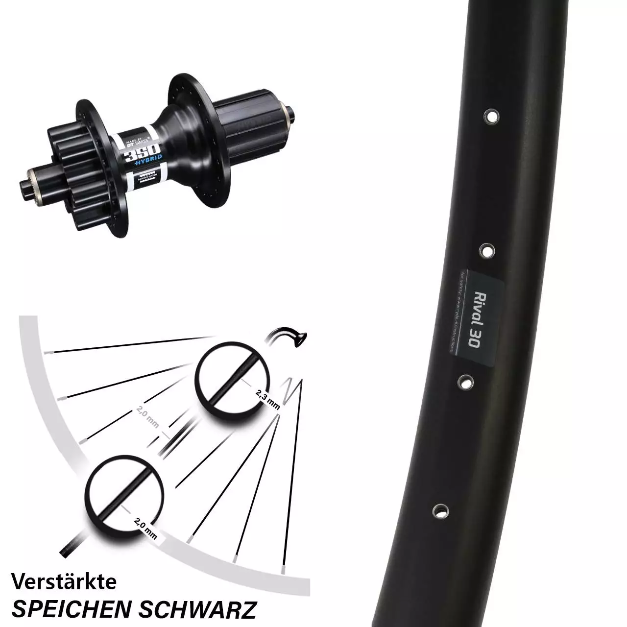 27,5 Zoll Hinterrad Ryde Rival 30 Disc DT Swiss 350 Hybrid 5/135 Mm 1 27,5 Zoll Hinterrad Ryde Rival 30 Disc DT Swiss 350 Hybrid 5/135 Mm