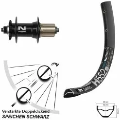 Dt-swiss 27,5 Zoll Hinterrad Novatec D042 DT Swiss H 552 5/135 Mm 6-Loch