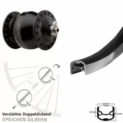 Nabendynamo-Vorderrad Son 28 Zoll Ryde Andra 30