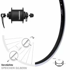 Vorderrad 20 Zoll Ryde Andra 40 Felgenbremse Shimano DH-T4000-1N Alivio