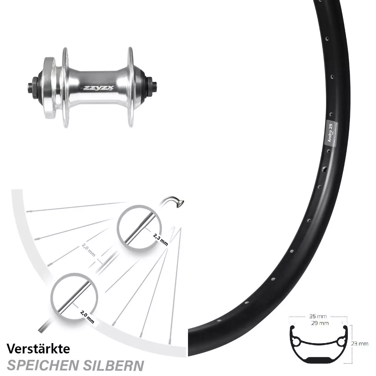 26 Zoll Vorderrad Formula DC-21 Ryde Andra 29 Schnellspanner Für 6-Loch 1 26 Zoll Vorderrad Formula DC-21 Ryde Andra 29 Schnellspanner Für 6-Loch