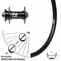 26 Zoll Vorderrad Ryde Andra 29 Disc 6-loch Novatec D041SB Schnellspanner