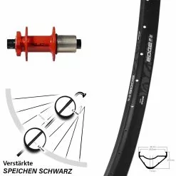XLC Evo Rot Hinterrad Ryde Edge M30 OS Für 6-Loch 12x142 Mm Steckachse