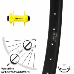 Laufrad 27,5+ Zoll Ryde Rival 35 XLC Pro VR Disc Gelb Steckachse