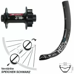 Dt-swiss 27,5 Zoll Vorderrad 370 DT Swiss H 552 Steckachse 15x100 Mm