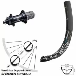 Dt-swiss 27,5 Zoll Hinterrad KX-GS 5x135 Verstärkt Centerlock DT Swiss H 552