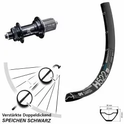 Dt-swiss 29 Zoll Hinterrad DT Swiss H 522 Mit KX-GS 5x135 Centerlock Nabe