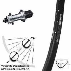 29 Zoll Hinterrad Ryde Edge M30-622 Verstärkt KX-GS 5x135 Centerlock Silbern Eloxiert