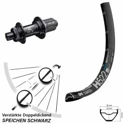 Dt-swiss DT Swiss H 522 Hinterrad 27,5 Zoll Mit KX-GS 12x142 Mm Centerlock Nabe Verstärkt E-Bike