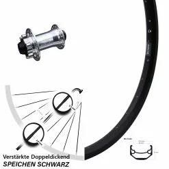 26 Zoll Vorderrad KX-E Nabe Silbern 15x100 Mm 6-loch Verstärkt Ryde Andra 40 Disc