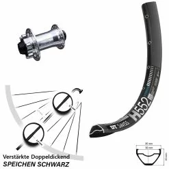 Dt-swiss 27,5 Zoll Vorderrad KX-E Nabe Silbern 6-loch DT Swiss H 552 Für Steckachse E-Bike