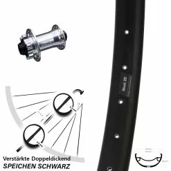 Breites 27,5+ Zoll Vorderrad Ryde Rival 35 Mit KX-E Nabe Silbern 15x100 Mm