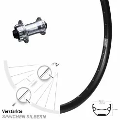 27,5 Zoll Vorderrad KX-E Nabe Silbern 15x100 Mm 6-loch Ryde Andra 29 Für Steckachse