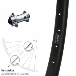 Vorderrad KX-E Nabe Silbern 15x100 Mm 6-loch Ryde Rival 30 Disc 27,5 Zoll Für Steckachse