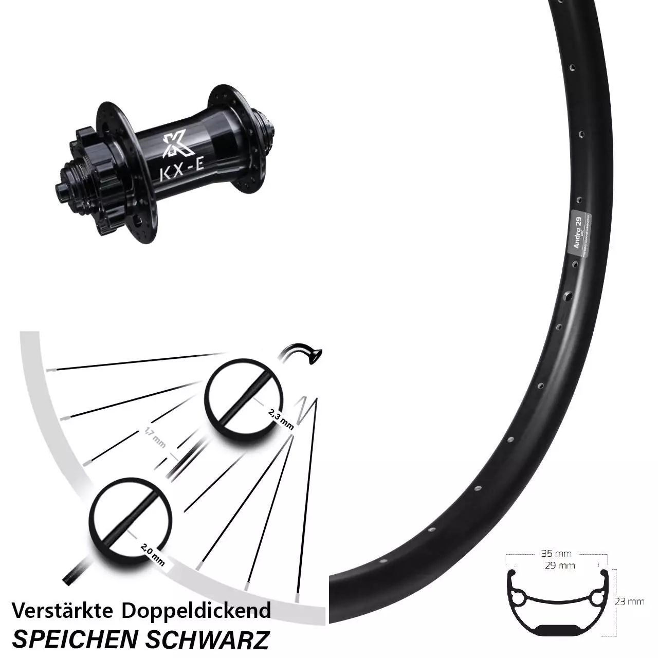 KX-E Nabe 5x100 Mm 6-loch Ryde Andra 29 Vorderrad 26 Zoll 1 KX-E Nabe 5x100 Mm 6-loch Ryde Andra 29 Vorderrad 26 Zoll