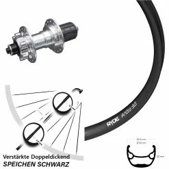 Ryde Andra 321 Hinterrad 26 Zoll Für 6-Loch Verstärkt KX-E Nabe Silbern Lastenrad E-Bike
