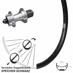 Breites 26 Zoll Hinterrad Ryde Andra 29 Mit KX-E Nabe Silbern 5x135 Mm 6-loch 11-fach