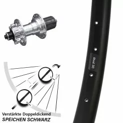 Ryde Rival 30 Disc Hinterrad 27,5 Zoll KX-E Nabe Silbern 5x135 Mm Shimano 11-fach