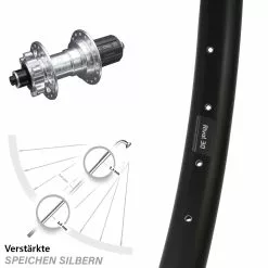 Ryde Rival 30 Disc Hinterrad 27,5 Zoll Mit KX-E Nabe Silbern-eloxiert 5x135 Mm 6-Loch