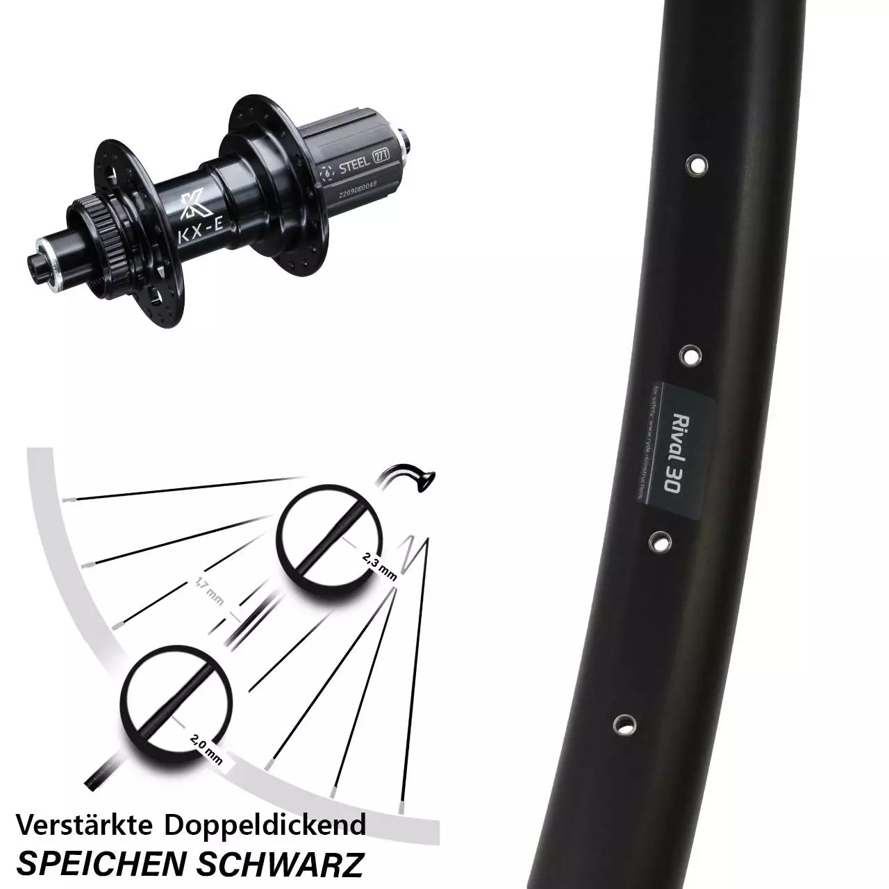 29 Zoll Hinteres Rad Ryde Rival 30 Disc Mit KX-E Nabe 5x135 Mm Centerlock Verstärkt 1 29 Zoll Hinteres Rad Ryde Rival 30 Disc Mit KX-E Nabe 5x135 Mm Centerlock Verstärkt