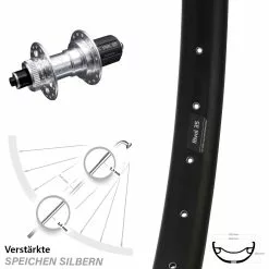 27,5+ Zoll Hinterrad KX-E Nabe Silbern 5x135 Mm Centerlock 11-fach Ryde Rival 35 Disc