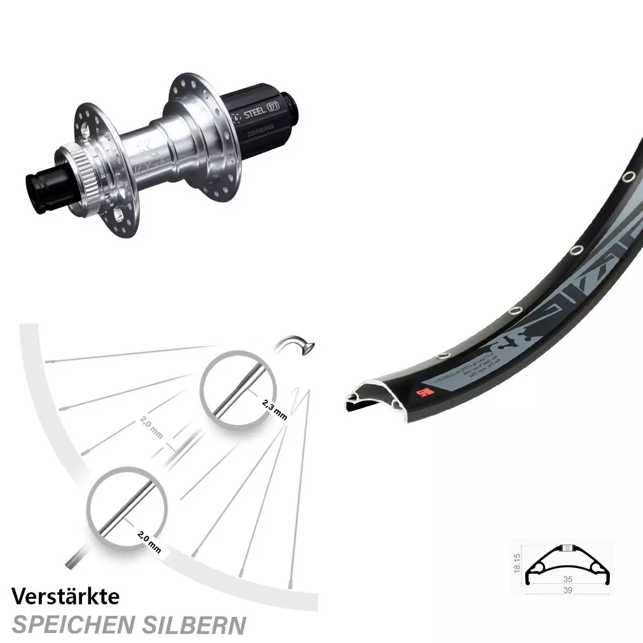 29+ Zoll Hinterrad KX-E 12x142 Mm Rodi TRYP 35 1 29+ Zoll Hinterrad KX-E 12x142 Mm Rodi TRYP 35