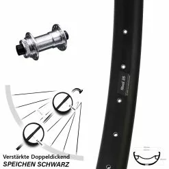 Vorderrad Verstärkt Ryde Rival 35 Disc KX-E Silbern-eloxiert 15x100 Mm 27,5 Zoll
