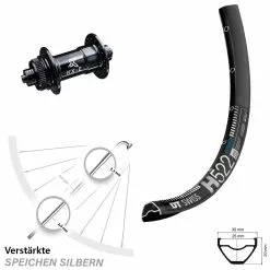Dt-swiss KX-E Nabe Centerlock 5x100 Mm Schwarz DT Swiss H 522 Vorderrad 27,5 Zoll E-Bike