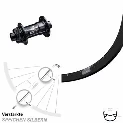 27,5 Zoll Vorderrad Ryde Rival 23 Mit KX-E Nabe Centerlock 15x100 Mm Schwarz