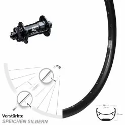 26 Zoll Vorderrad KX-E Nabe Centerlock 5x100 Mm Schwarz Ryde Andra 29 E-Bike