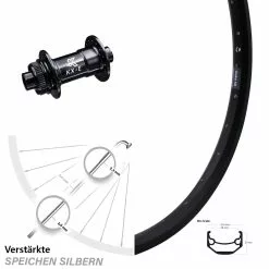 26 Zoll Vorderrad KX-E Nabe Centerlock 15x100 Mm Schwarz Ryde Andra 40 Disc Für Steckachse