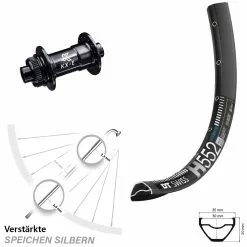 Dt-swiss E-Bike Vorderrad KX-E Nabe Centerlock 15x100 Mm Schwarz DT Swiss H 552