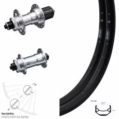 26 Zoll Laufradsatz Ryde Andra 40 Disc Centerlock KX-E Silbern 5x135 Mm Shimano