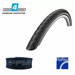 28 Zoll Schwalbe Marathon Racer Fahrradreifen-Schlauch-Set 40-622 Schwarz