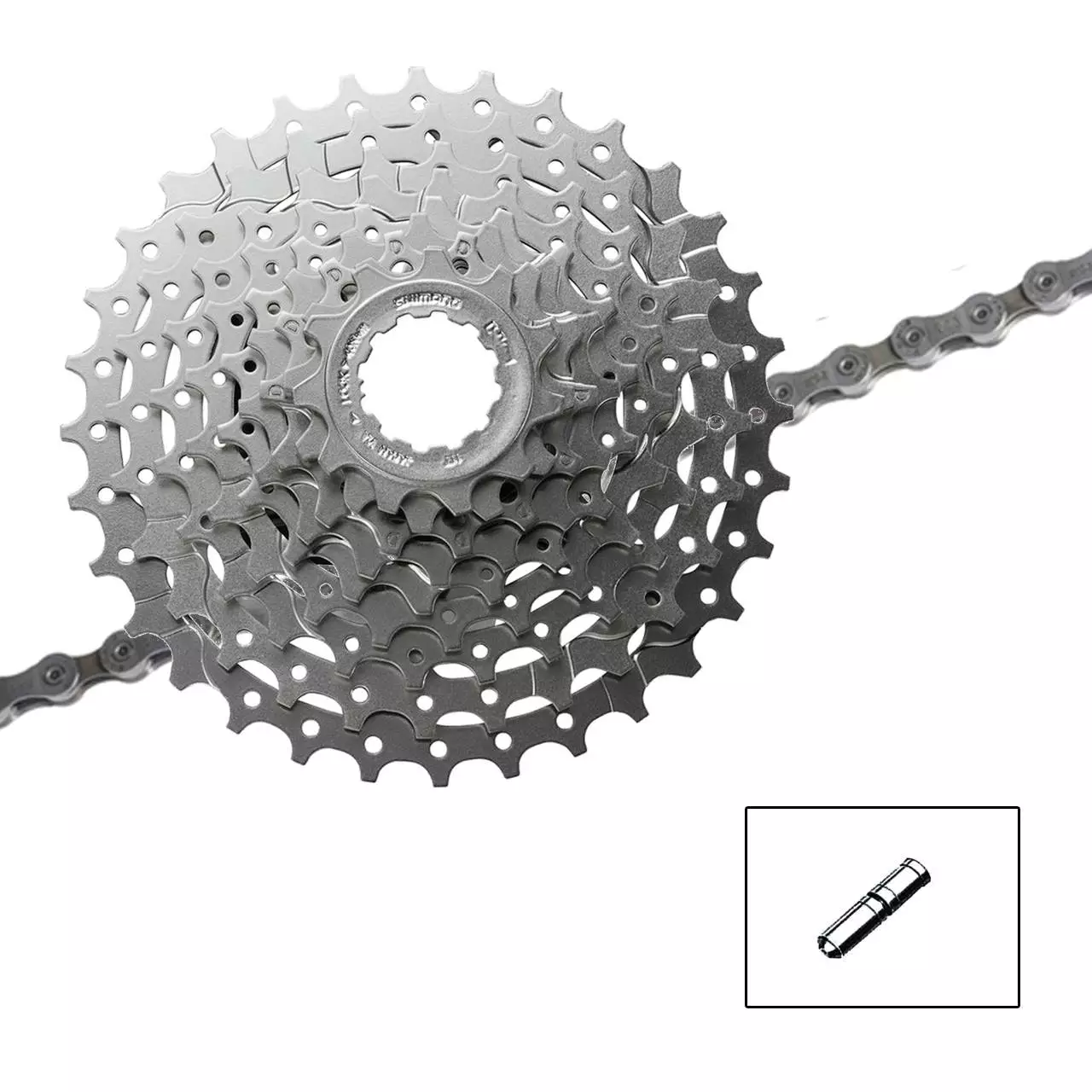 Shimano Verschleissset 11-28 9-fach Kette HG53 Kassette HG400 1 Shimano Verschleissset 11-28 9-fach Kette HG53 Kassette HG400