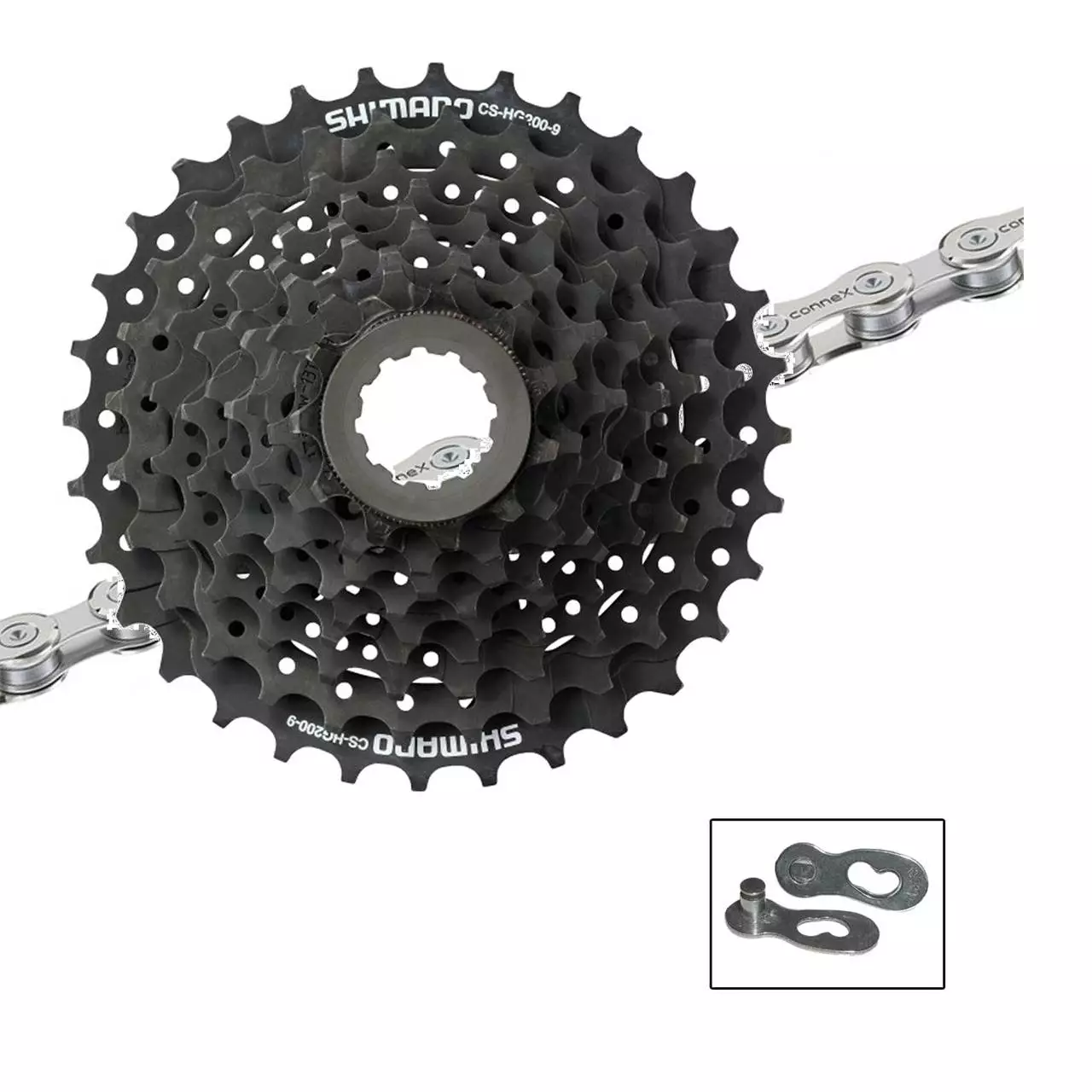 9-fach Verschleisset Connex 9SX Kette Shimano HG200 Kassette 11-32 1 9-fach Verschleisset Connex 9SX Kette Shimano HG200 Kassette 11-32