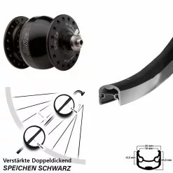 Vorderrad Fahrrad 28 Zoll Ryde Andra 30 Schwarz Son Nabendynamo